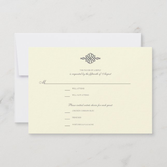 Wedding RSVP Response Card // Elegant Collection (Front)