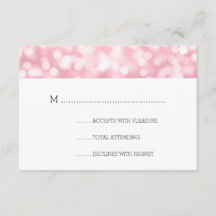 Wedding RSVP Rose Blush Pink Bokeh Lights