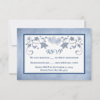 Wedding RSVP | Royal Blue, Dusty Blue, Hearts