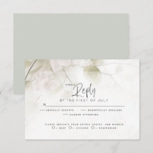 Wedding RSVP   Rustic Blush Pink Peach Blossoms  Card