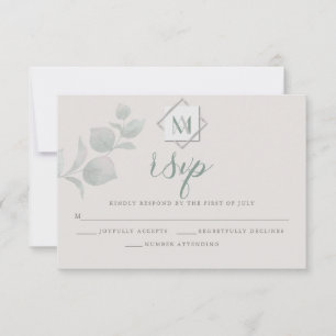Wedding RSVP Silver Sage Eucalyptus Card