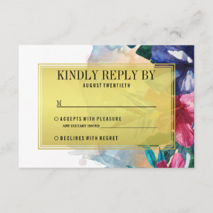 Wedding RSVP   Tropical Watercolor Flowers