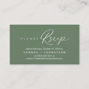Wedding RSVP via Phone or email respond Enclosure Card