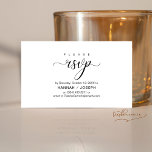 Wedding RSVP via Phone or email respond Enclosure Card<br><div class="desc">This is the Modern Beautiful elegant RSVP card,  Black calligraphy Script,  for your wedding Invitation Email or phone respond,  or party celebration Enclosure Card. You can change the font colours,  and add your wedding details in the matching font / lettering. #TeeshaDerrick</div>