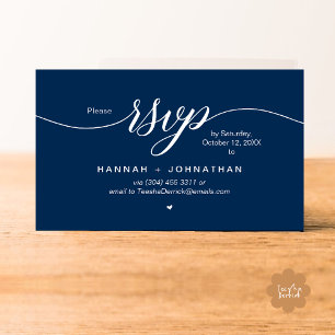 Wedding RSVP via Phone or email respond Enclosure Card