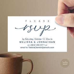 Wedding RSVP via Phone or email respond Enclosure Card