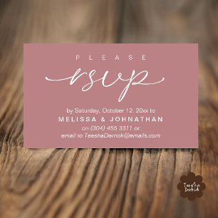 Wedding RSVP via Phone or email respond Enclosure Card