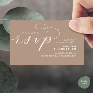 Wedding RSVP via Phone or email respond Enclosure Card