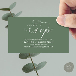 Wedding RSVP via Phone or email respond Enclosure Card