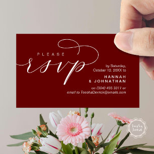 Wedding RSVP via Phone or email respond Enclosure Card