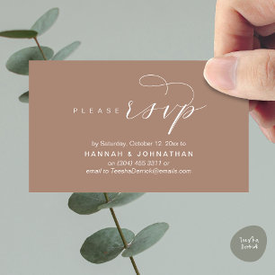 Wedding RSVP via Phone or email respond Enclosure Card