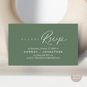 Wedding RSVP via Phone or email respond Enclosure Card