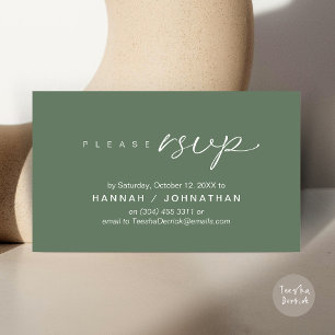 Wedding RSVP via Phone or email respond Enclosure Card