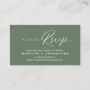 Wedding RSVP via Phone or email respond Enclosure Card