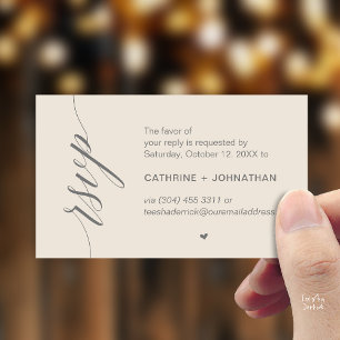 Wedding RSVP via Text Message or Email, Reminder Enclosure Card