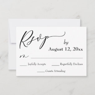 Wedding RSVP w/ Red Poppies and Gold Confetti Back Card
