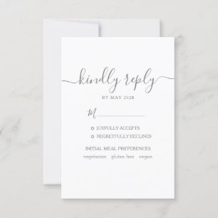 Wedding RSVP with Meal Choice Card