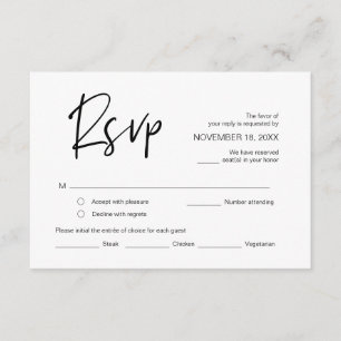 Wedding RSVP, with meal options, respond card