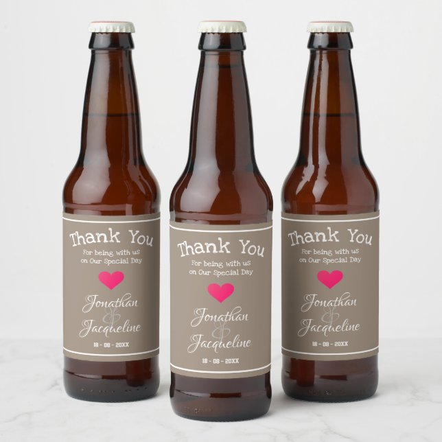  Wedding Rustic Chic Personalised Stylish Cool Beer Bottle Label (Bottles)