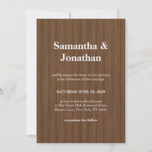 Wedding rustic retro monogram invitation