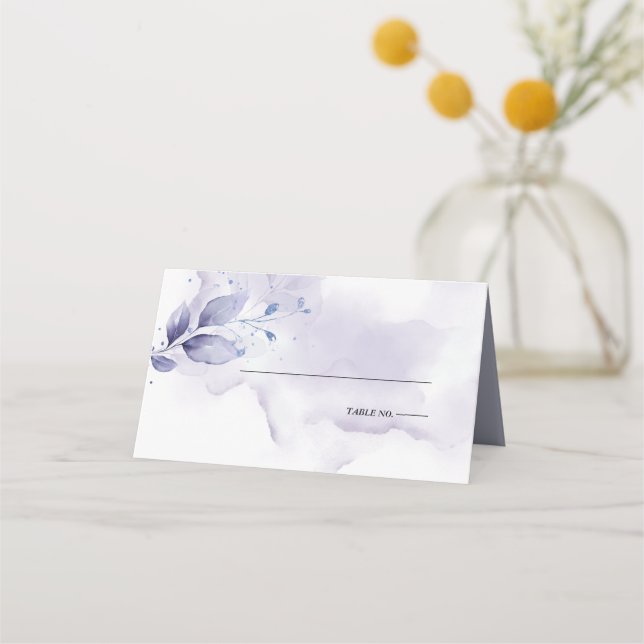 Wedding | Rustic Watercolor Plum Purple Place Card (Front)