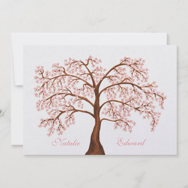 Wedding Sakura Cherry Blossom Tree Invitations (Front)