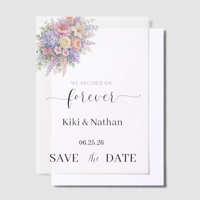 Wedding Save Date Vellum Overlay Invitations (Offset)