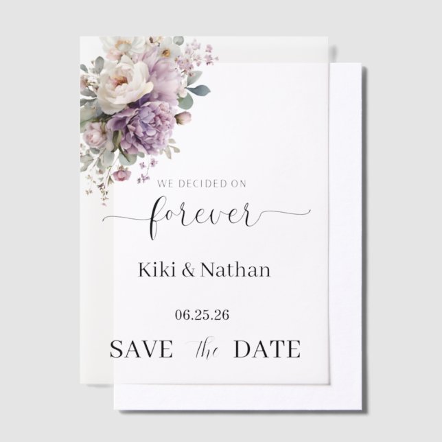 Wedding Save Date Vellum Overlay Invitations (Offset)