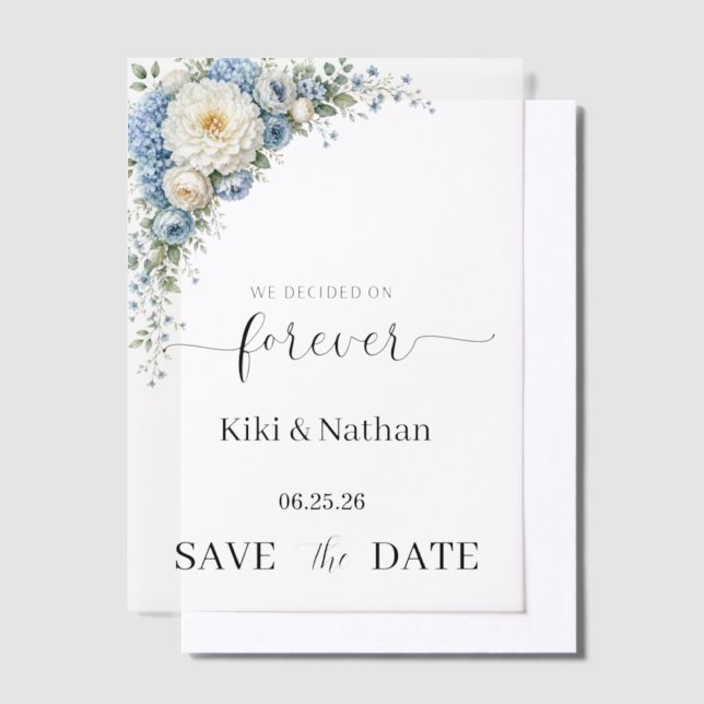 Wedding Save Date Vellum Overlay Invitations (Offset)