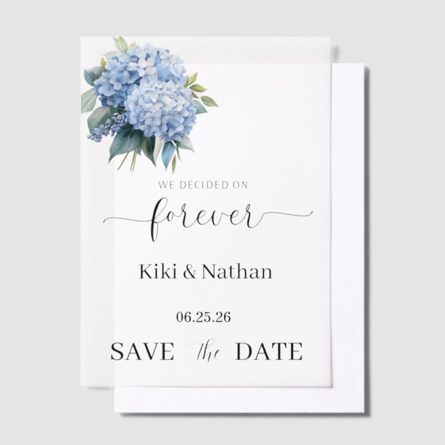 Wedding Save Date Vellum Overlay Invitations (Offset)