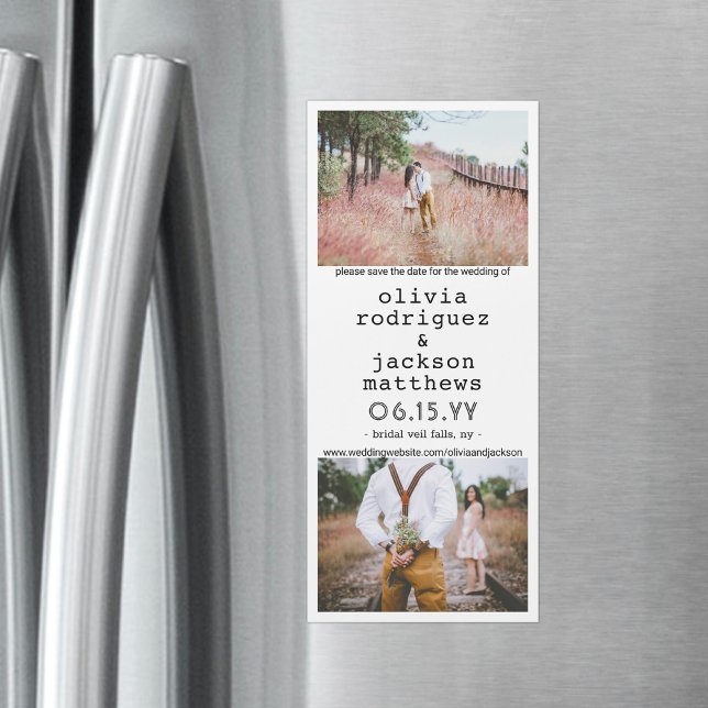 Wedding Save the Date 2 Photo Chic Modern Vertical (Creator Uploaded)