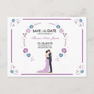 Wedding Save The Date Announcement Postcard