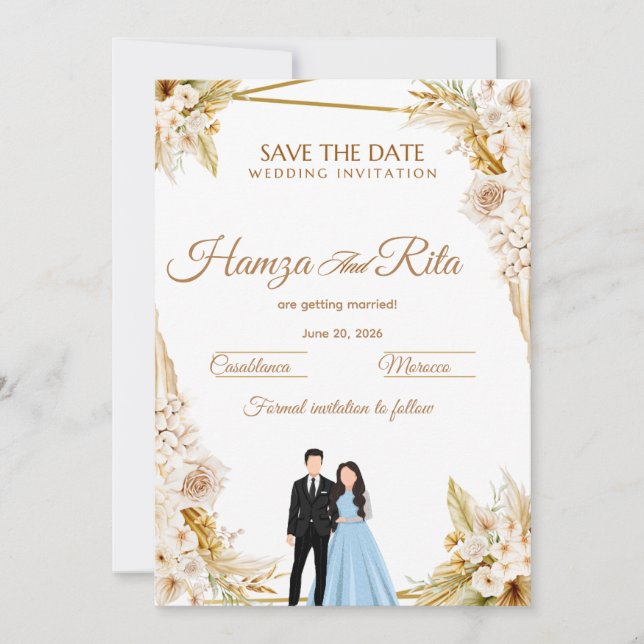 Wedding Save The Date Card for the first time  (Front)