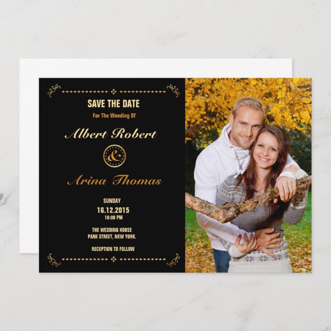 Wedding Save The Date Card Template (Front/Back)