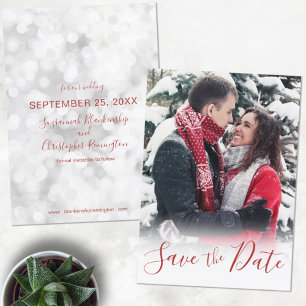 Wedding Save The Date Custom Photo Vertical Format Holiday Card