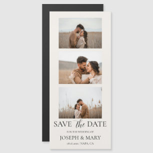 Wedding Save The Date Customisable Photo Ivory Magnetic Invitation