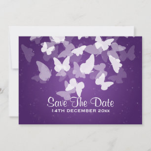 Wedding Save The Date Elusive Butterflies Purple