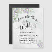 Wedding Save the Date Eucalyptus & Lavender Blue