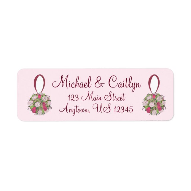 Wedding Save the Date Floral Ball Address Labels (Front)