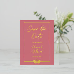 Wedding Save the Date Foil Invitation Postcard