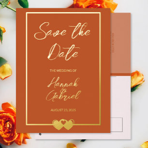 Wedding Save the Date Foil Invitation Postcard