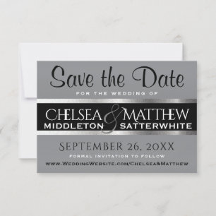 Wedding Save the Date Grey and Silver
