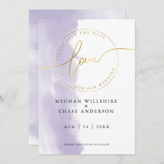 WEDDING | Save the Date Lilac Violet Watercolor Invitation