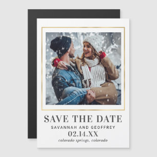 Wedding Save the Date Magnet, One Photo Magnetic Invitation