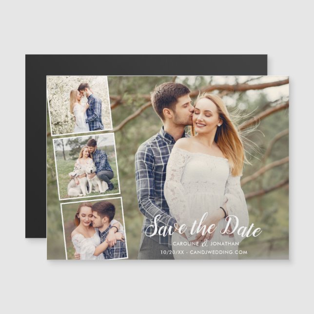 Wedding Save the Date Many Photos Collage (Front/Back)