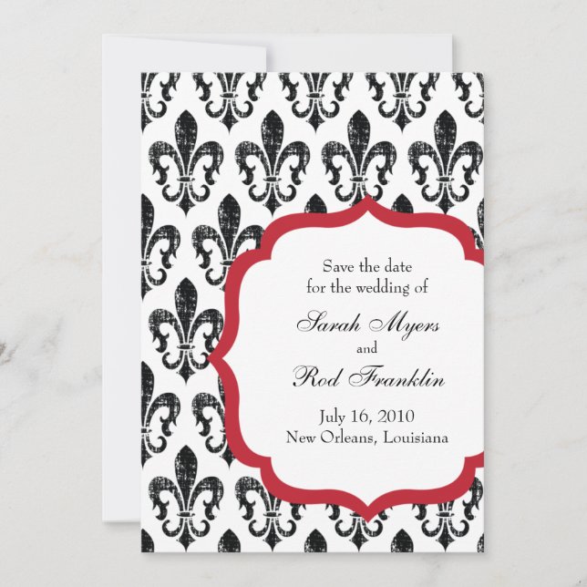 Wedding Save the Date | New Orleans | Red (Front)