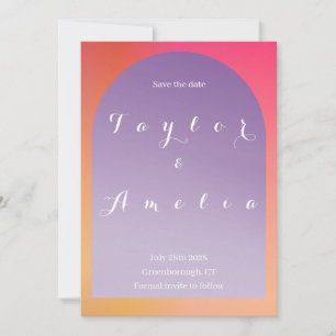 Wedding Save the Date Ombre Boho Arch