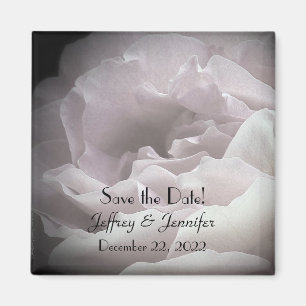 Wedding Save the Date Pale Pink Rose Floral Magnet