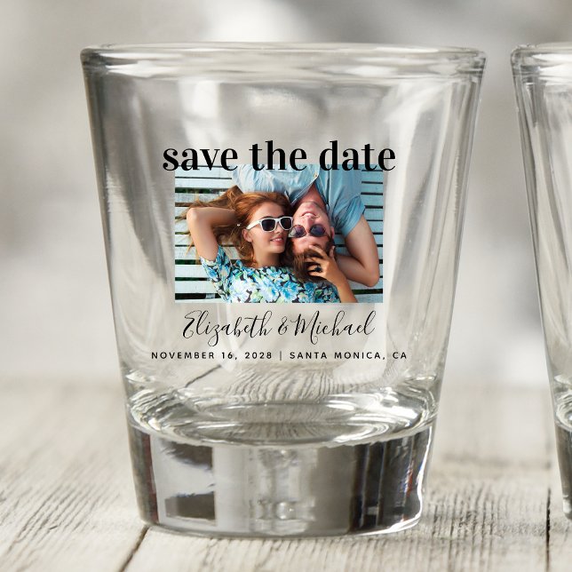 Wedding Save the Date Photo Custom Shot Glass (Creator Uploaded)