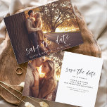 Wedding Save the Date Photo Romantic Minimalist<br><div class="desc">Wedding Save the Date Cards that have a photo on the front and back. The Save the Date Fall,  Autumn,  Winter,  Spring or Summer cards contain a modern hand lettered cursive script typography that are elegant,  simple and modern to use after you minimalist simple wedding day celebration.</div>